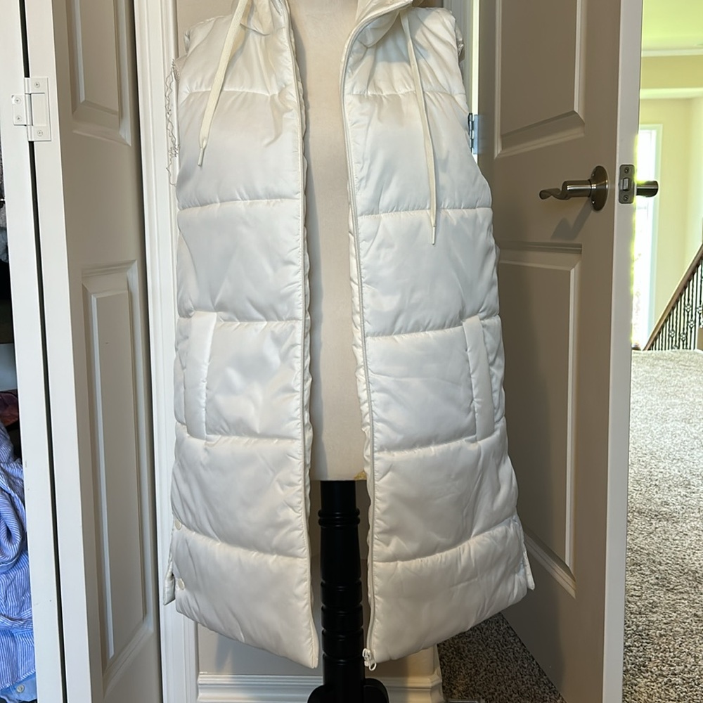 Zella long hooded white vest NWT - Picture 8 of 10
